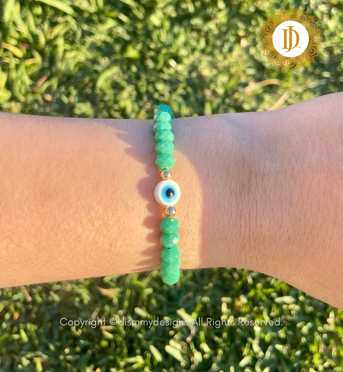 Green Evil Eye Protection Bracelet, Mal De Ojo Pulsera Verde de Protección