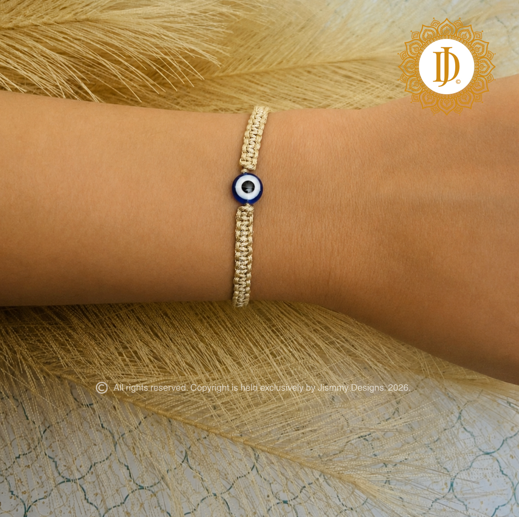 Nude Evil Eye Protection Bracelet, Mal De Ojo Pulsera Azul de Protección