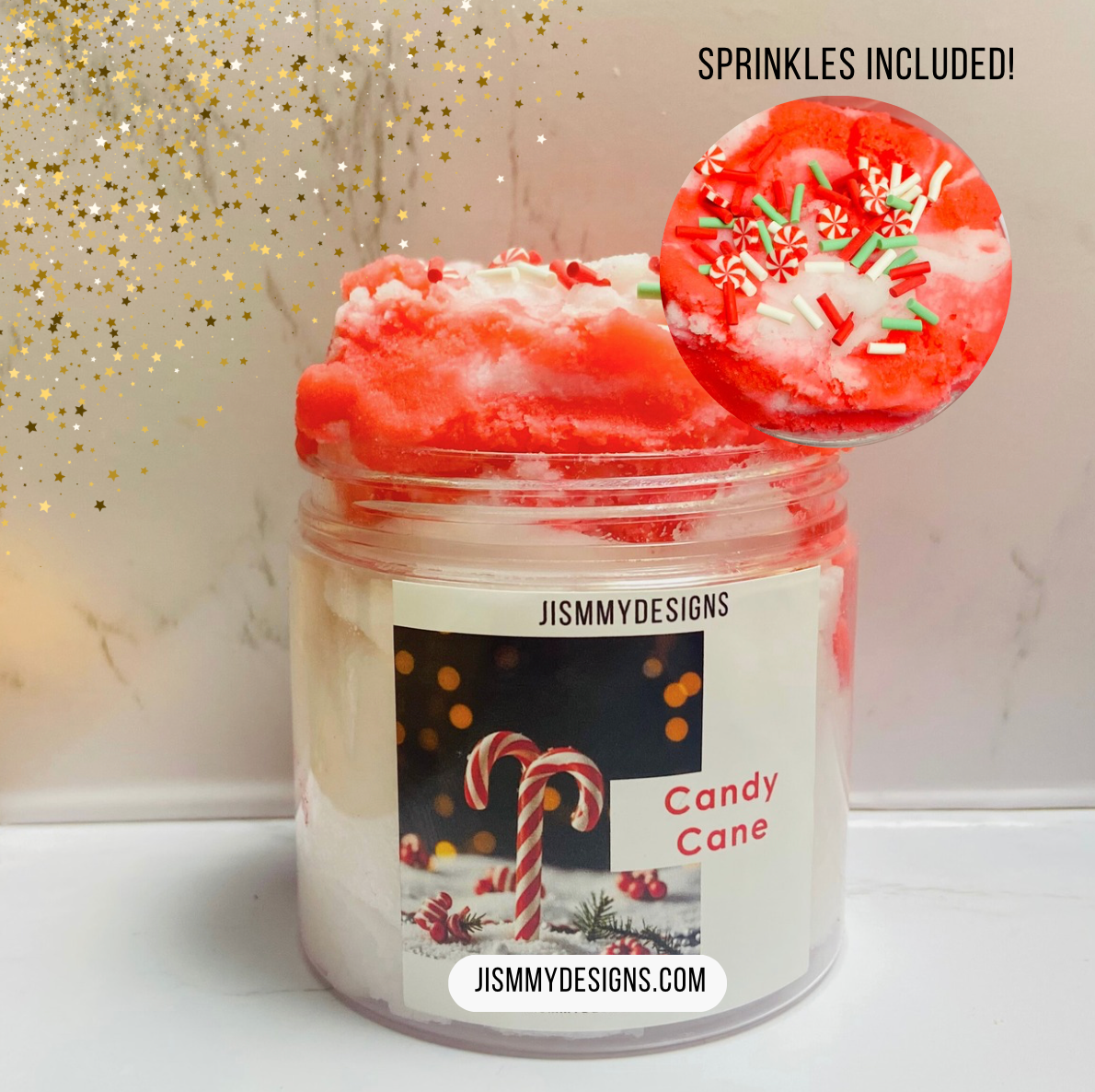 Candy Cane Cloud Slime, Aromatherapy Slime, Stress Toy, Cloud Slime