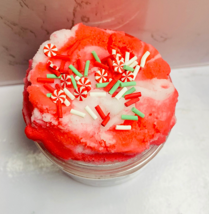 Candy Cane Cloud Slime, Aromatherapy Slime, Stress Toy, Cloud Slime