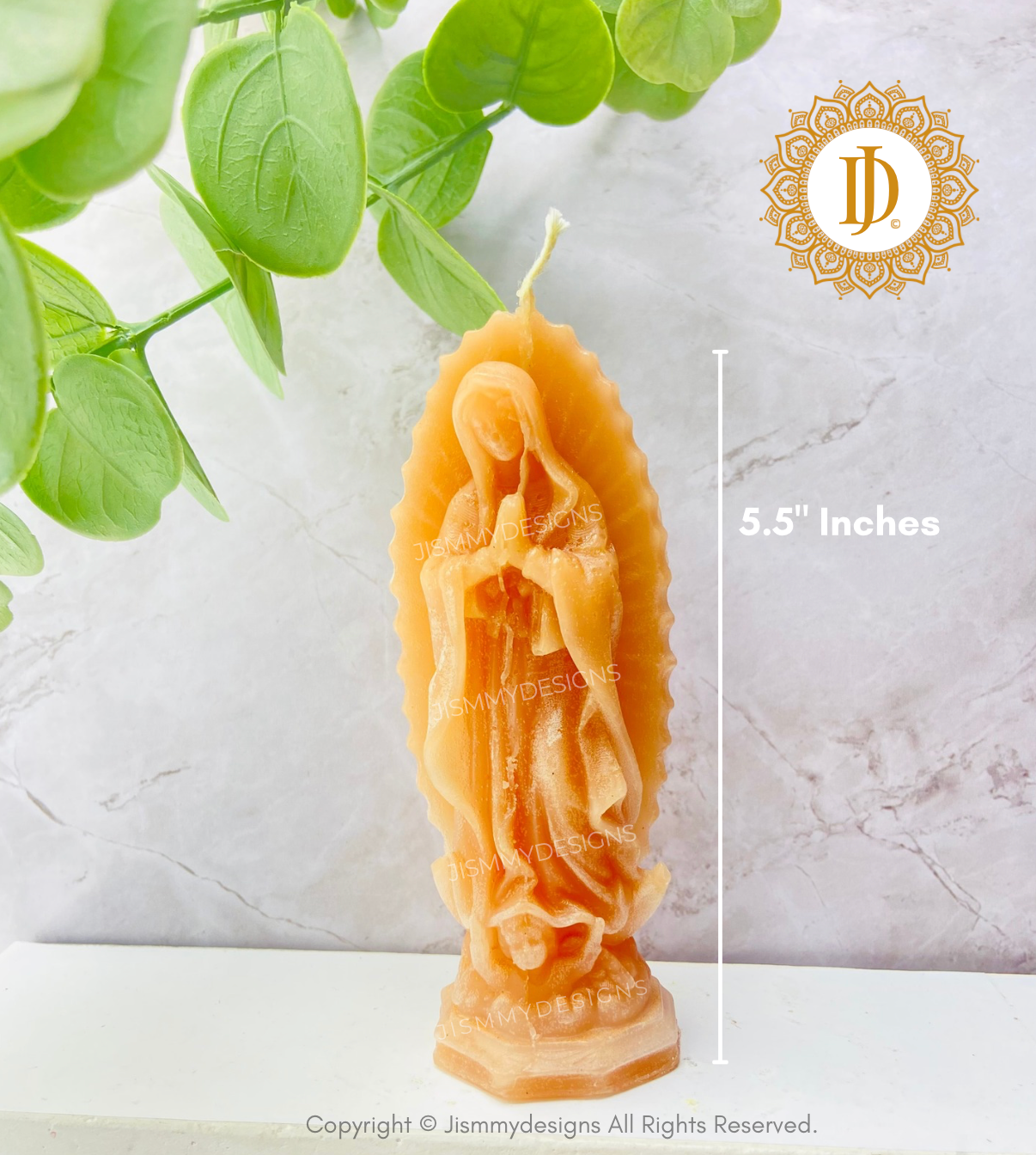 Bronze Virgen Mary candles, Our Lady of Guadalupe Candles, Decorative Religious Candle, Meditation