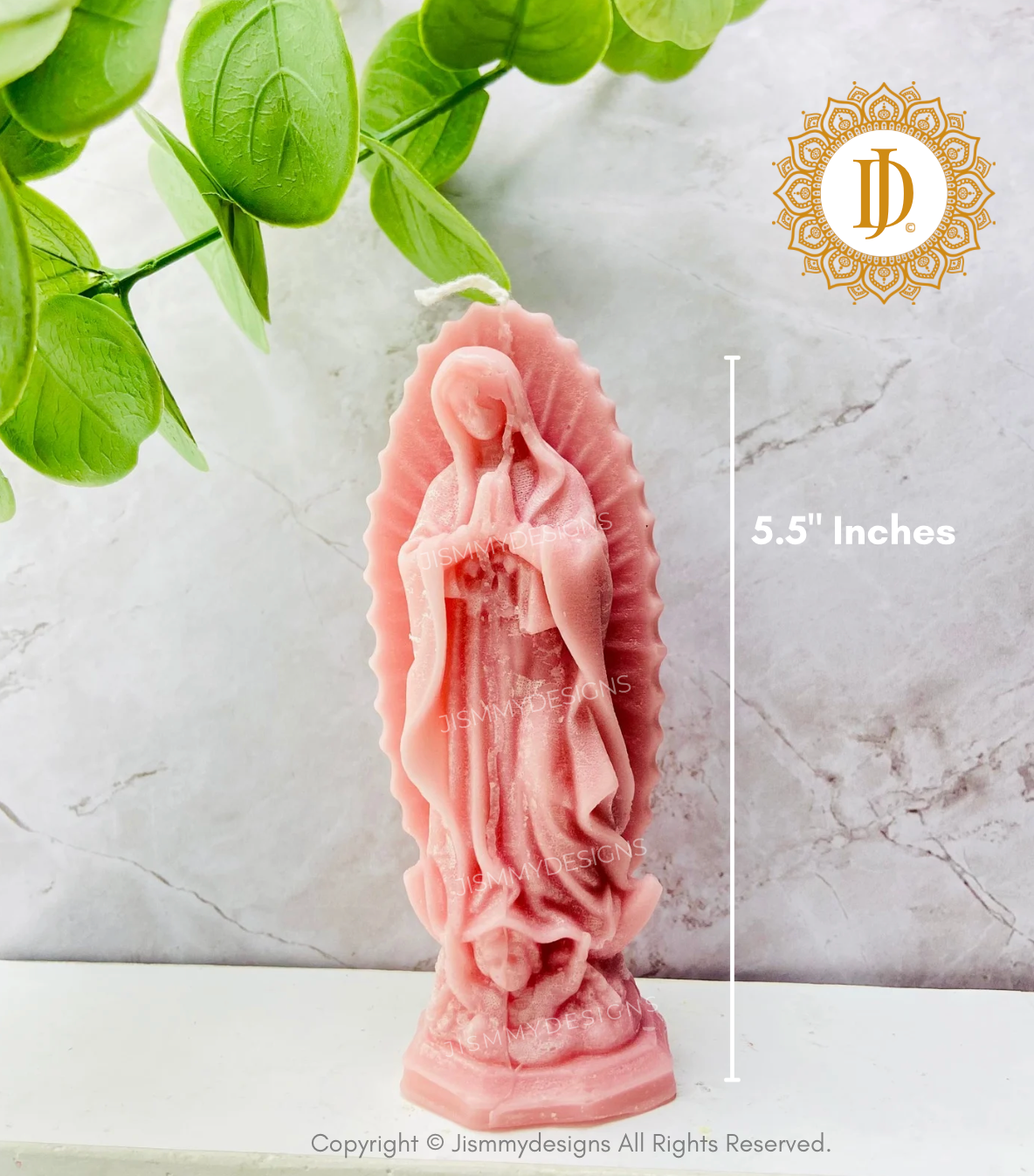 Pink Virgen Mary candles, Our Lady of Guadalupe Candles, Decorative Religious Candle, Meditation, Vela Rosita de Virgen De Guadalupe