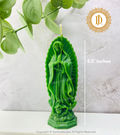 Green Virgen Mary candles, Our Lady of Guadalupe Candles, Decorative Religious Candle, Meditation, Vela Verde de Virgen De Guadalupe