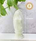 White Virgen Mary candles, Our Lady of Guadalupe Candles, Decorative Religious Candle, Meditation, Vela Blanco de Virgen De Guadalupe