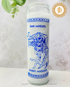 Saint Michael Glass Candle, Vela de Vidrio de San Miguel