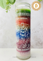 Saint Michael Glass Candle, Vela de Vidrio de San Miguel